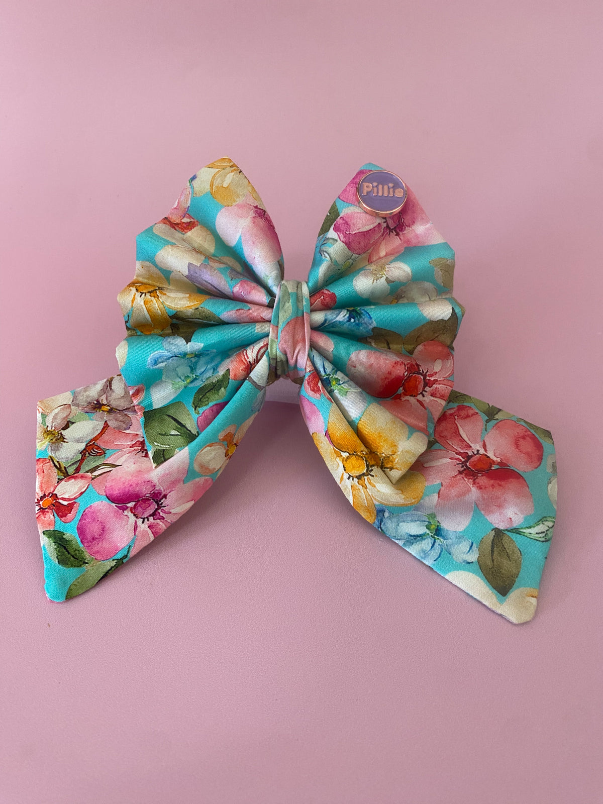 Teal Floral - Bows (Sailor or Standard)